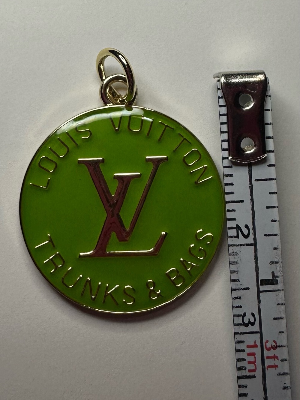 Louis Vuitton Green and Gold Trunks and Bags Round Logo Charm - Picture 8 of 9